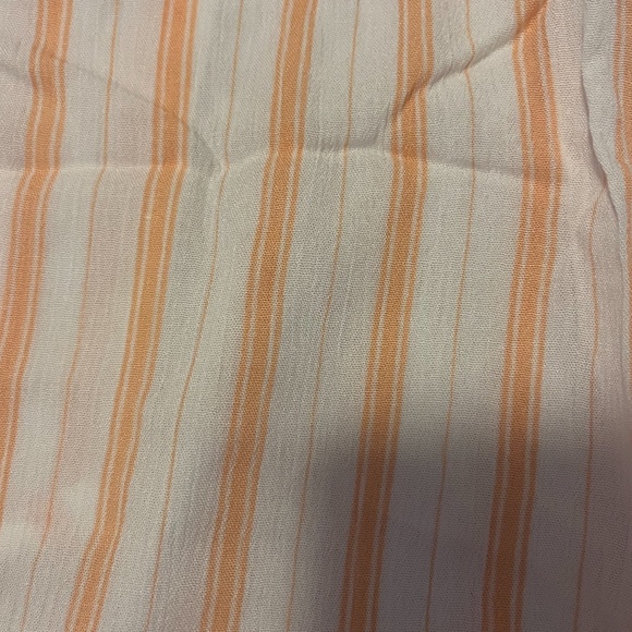 Eco-friendly ecru and pastel orange stripes summer high rise lounge shorts NWT - Picture 4 of 12